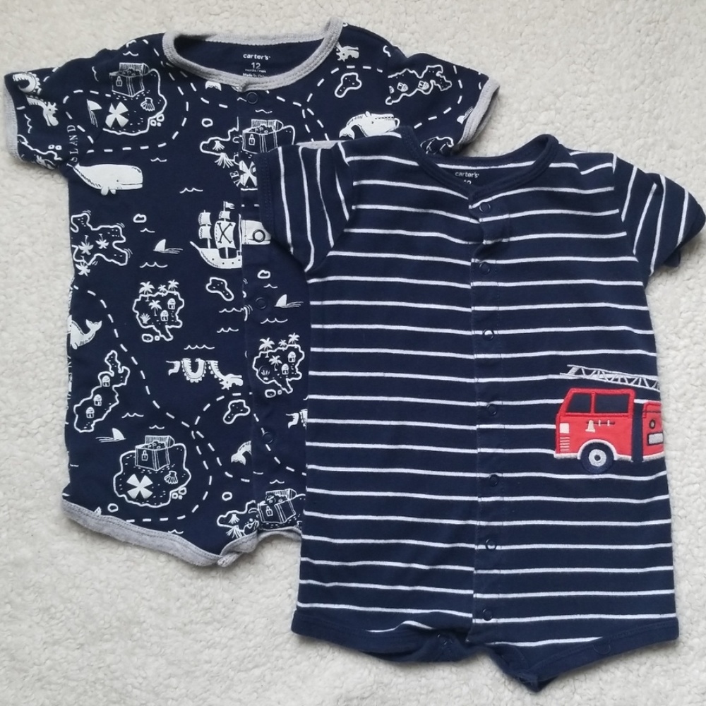 Boys One Piece Navy and White
